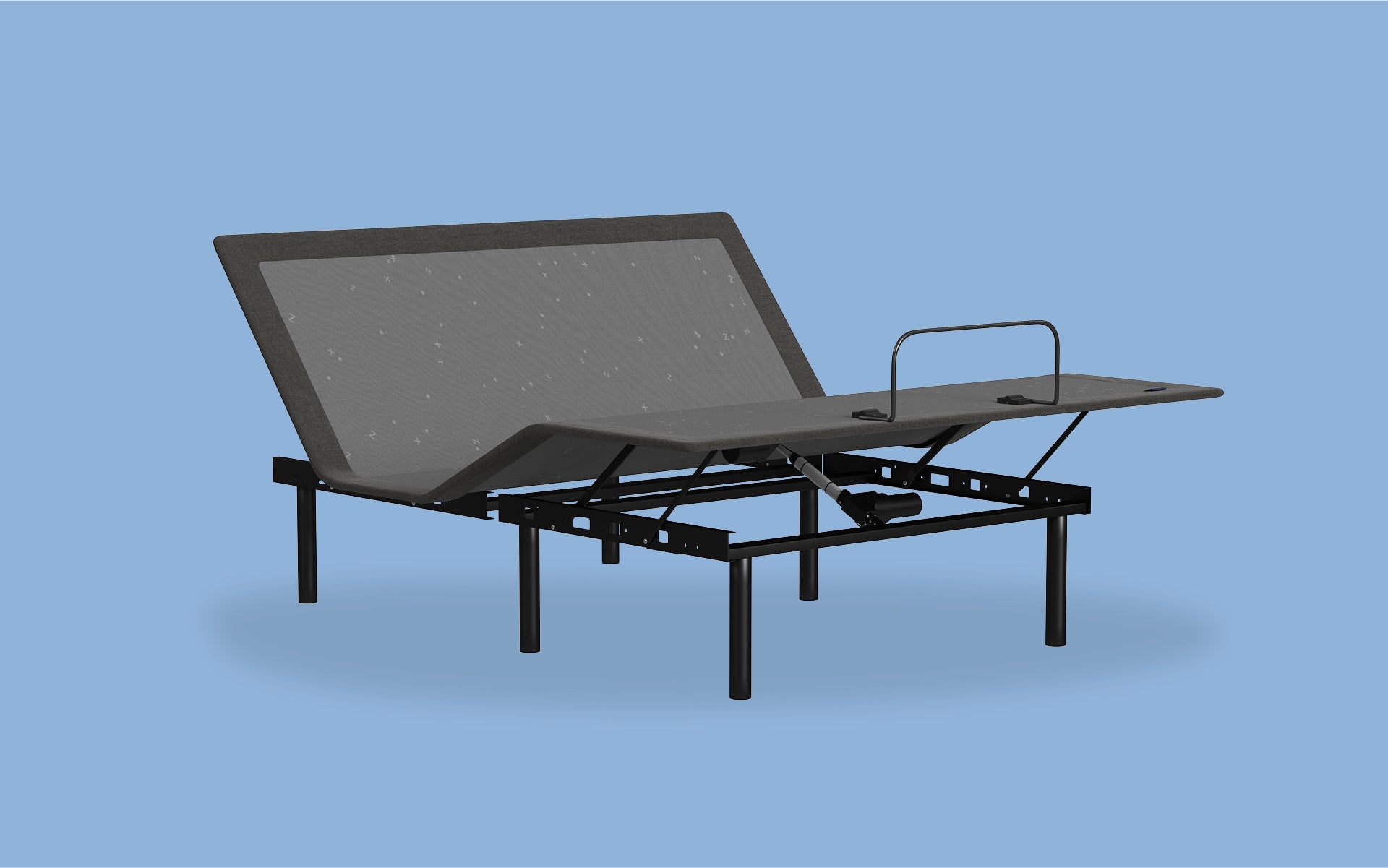 Adjustable Base with a raised top and bottom of its frame to support your upper and lower body and any angle desired.