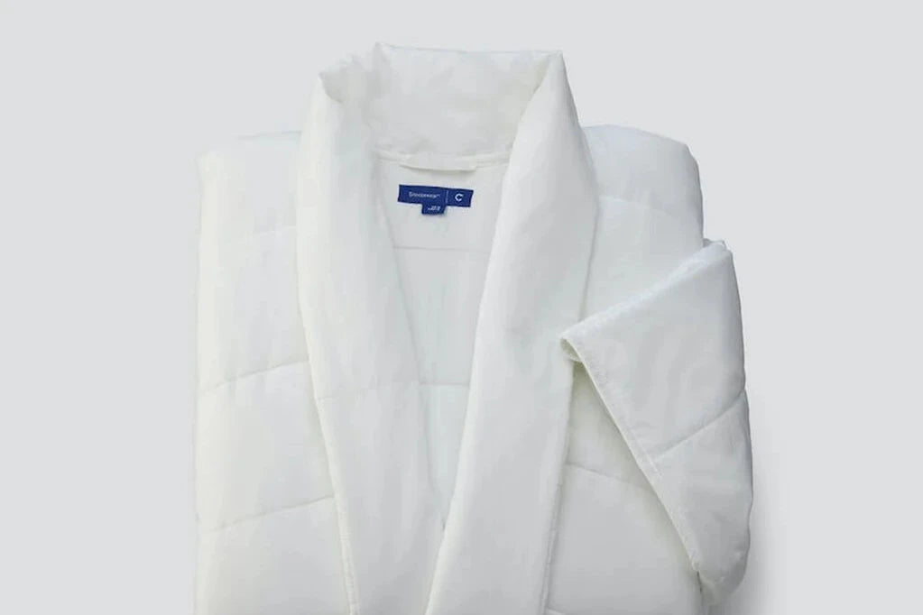 Snoozewear Blanket Robe, white, folded