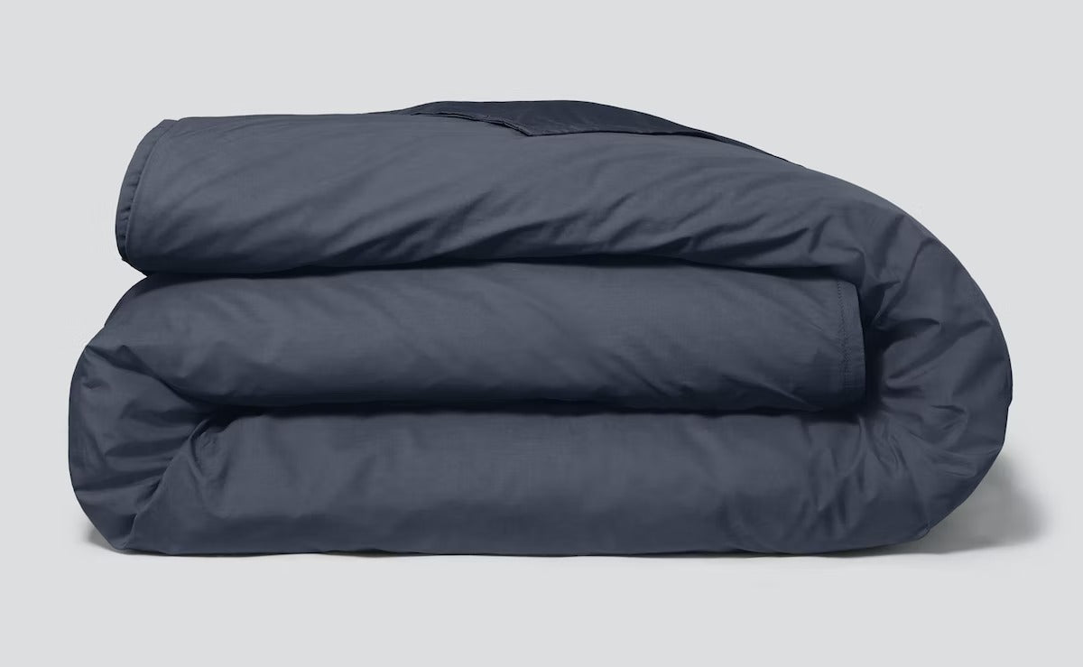 Percale duvet cover, indigo