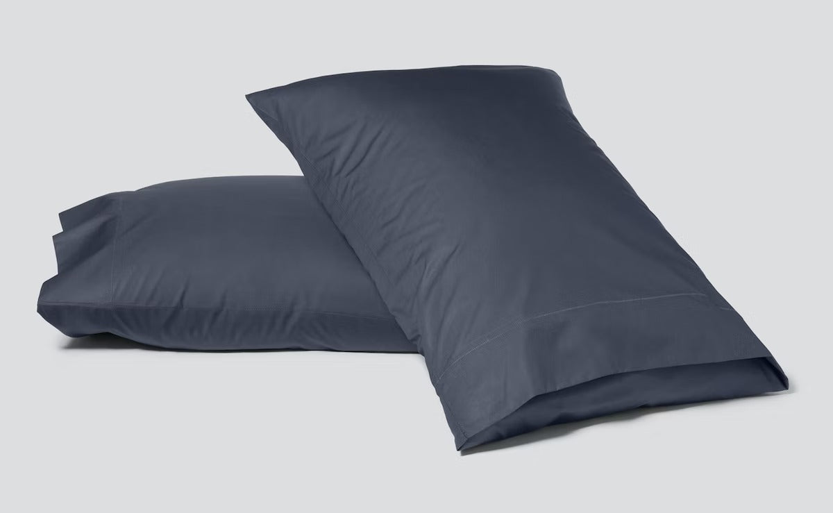 Percale pillowcases, indigo