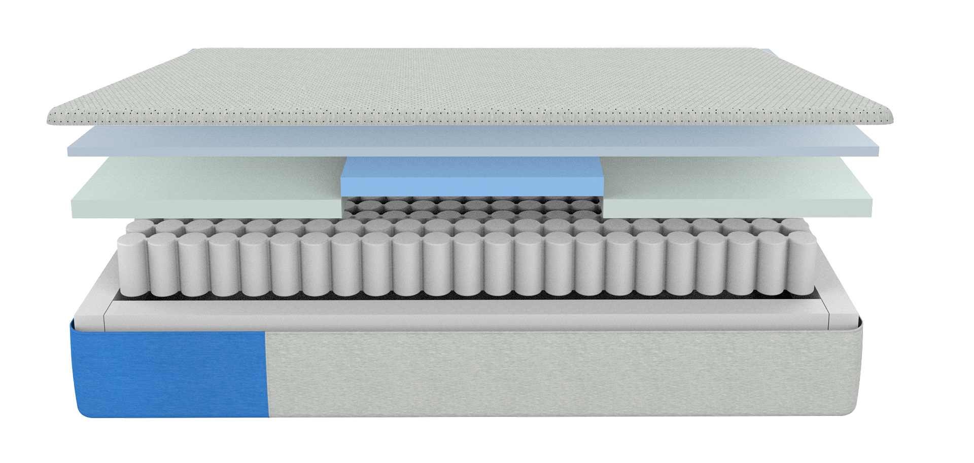Computer animated image of the multiple layers of Casper's Dream mattress