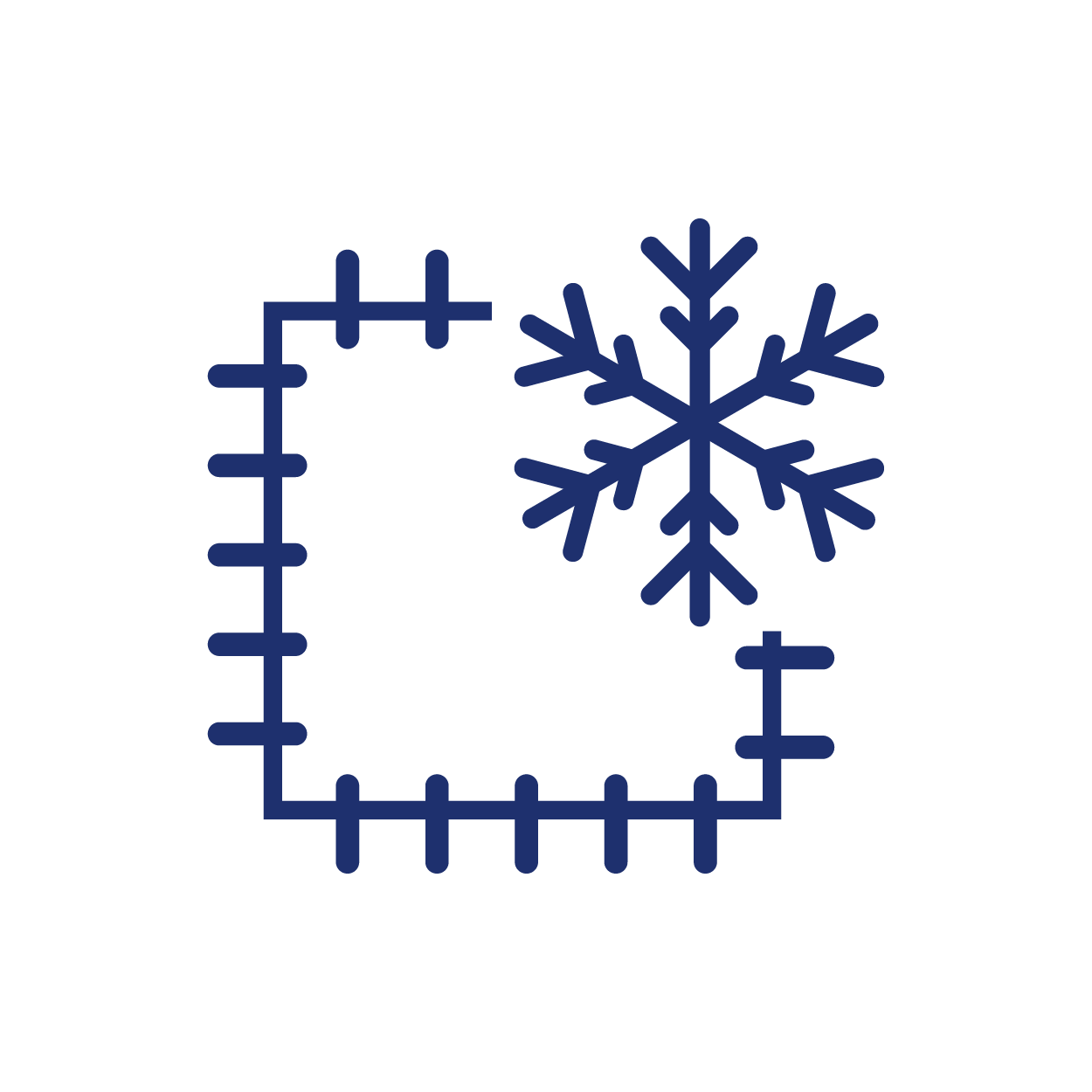 Icon of snowfalke over a square cover