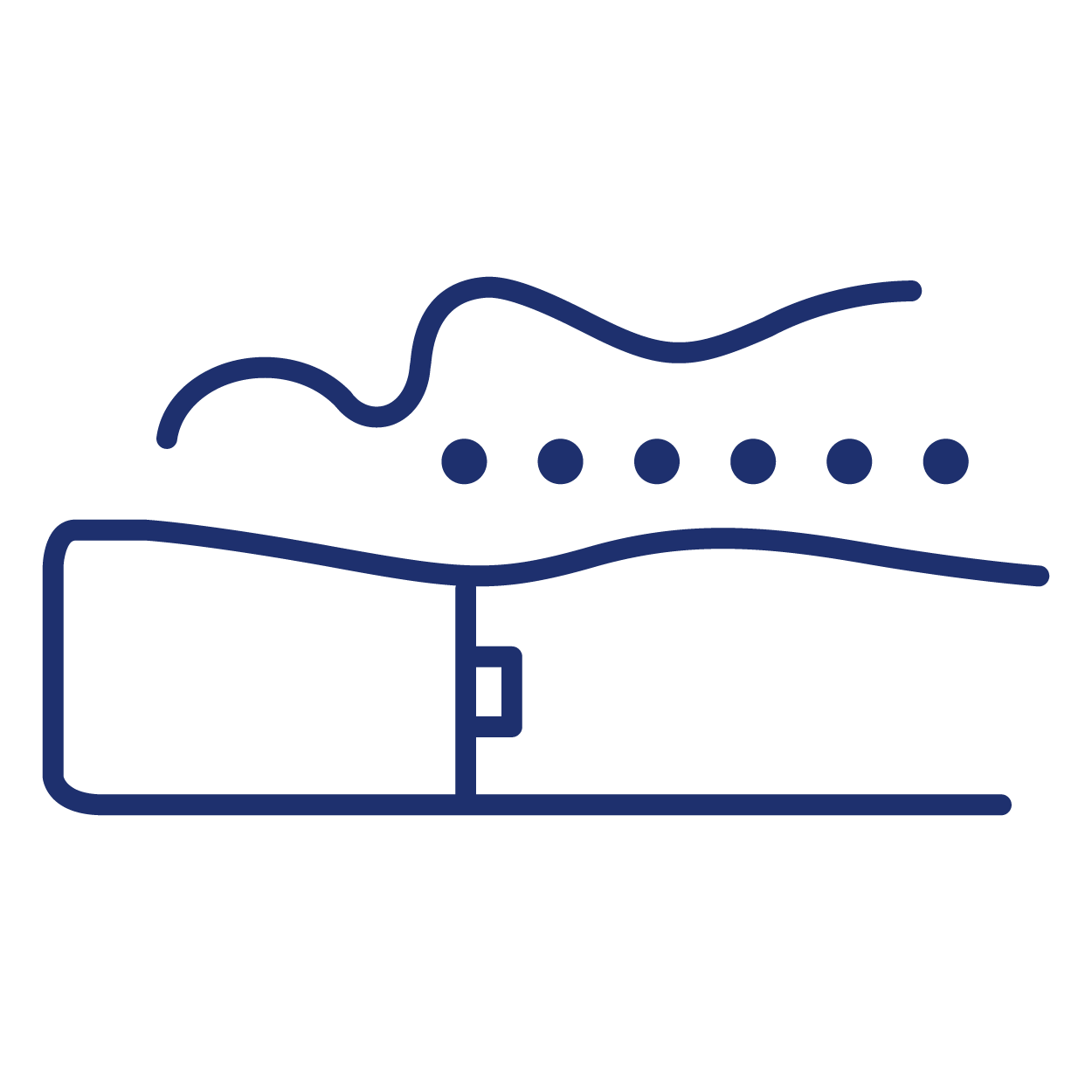 Icon of a person lying on their side on mattress